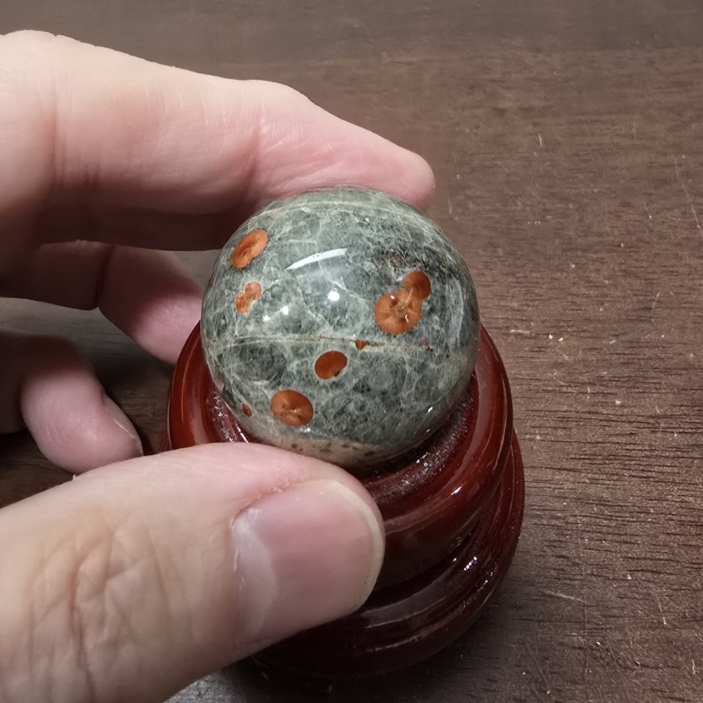 Red Planet Obsidian Crystal Sphere - Picture 7 of 9